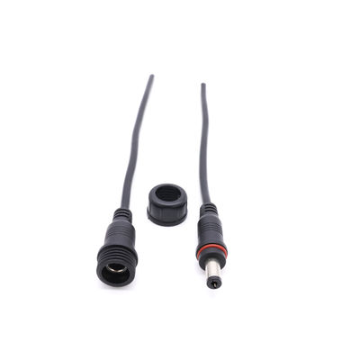 Black PVC DC Cable Connectors 5A Current Rating Electric Waterproof  Plug Type