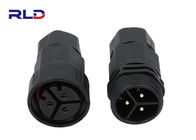 High Strength Waterproof Cable Splitter , Black Male And Female Connector 3 Pin