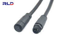 Aviation Waterproof Power Cable Connectors Circular M12 Female Male 4 Pin Black Color