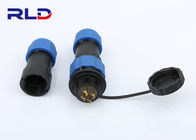 2 3 4 5 6 7 9 Pin Waterproof Plastic Plug , SP13 Multi Plug Connector 250V AC