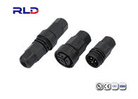 High Strength Waterproof Cable Splitter , Black Male And Female Connector 3 Pin
