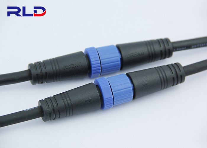 Industrial Outdoor Lighting Cable Connectors 3 Pin Waterproof Connectors