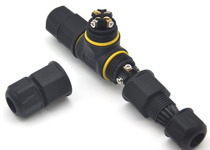20A Wire Splitter Waterproof Power Connector 3 Pin T Type IP68 Connector