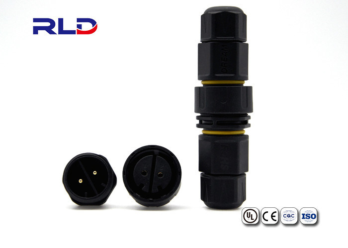 IP68 2 Pin Waterproof Power Cable Connectors Electrical Splitter Connector