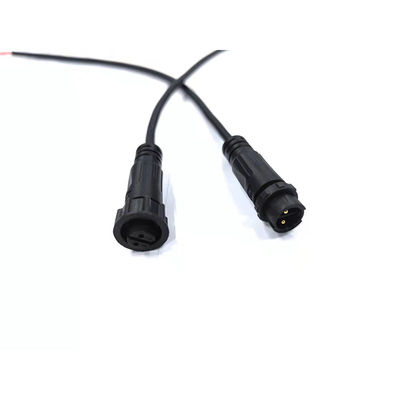 Black M12 4 Pin Waterproof Cable Connector 250V Rated Voltage Male