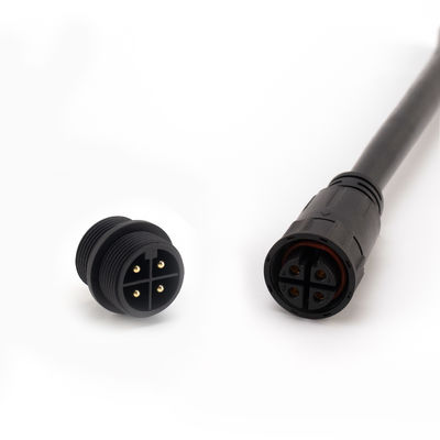 Black Nylon Waterproof Male Female Connector IP67 M25 3 Pin Plug Type