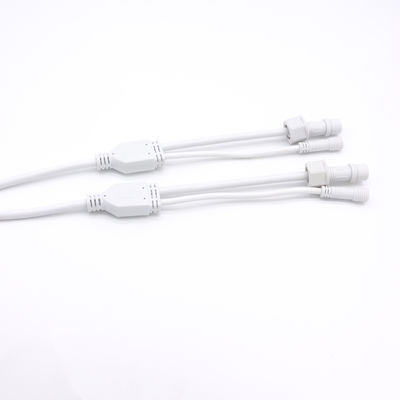 Outdoor LED Light PVC Waterproof Y Connector IP68 2 Core Cable Connector
