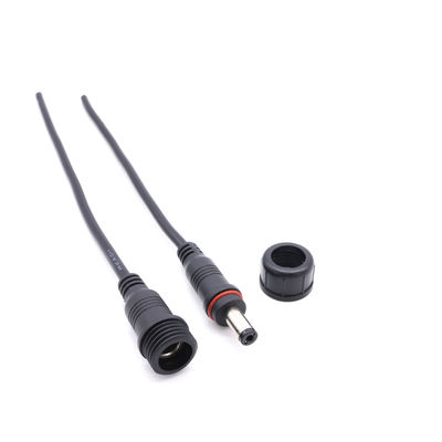 Black PVC DC Cable Connectors 5A Current Rating Electric Waterproof  Plug Type