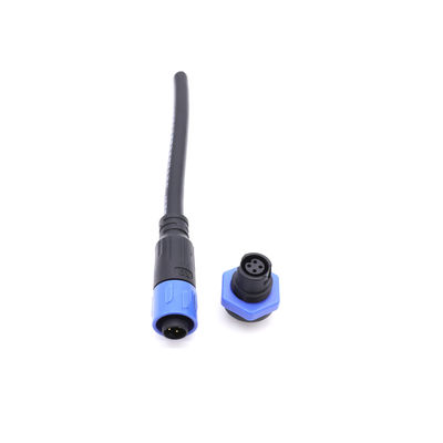 Nylon / PA66 M12 Waterproof Connector Elelctrical Male Female Plug IP67 10A