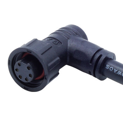 Elbow Female Plug M12 IP68 Waterproof Screw Type Connectors for Outdoor LED Light