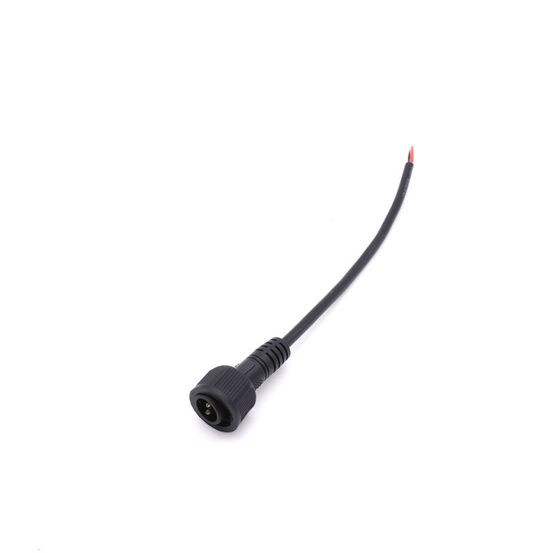 Black Waterproof LED Light Cable Connector M14  Screw Type 6A Cuurent Rating