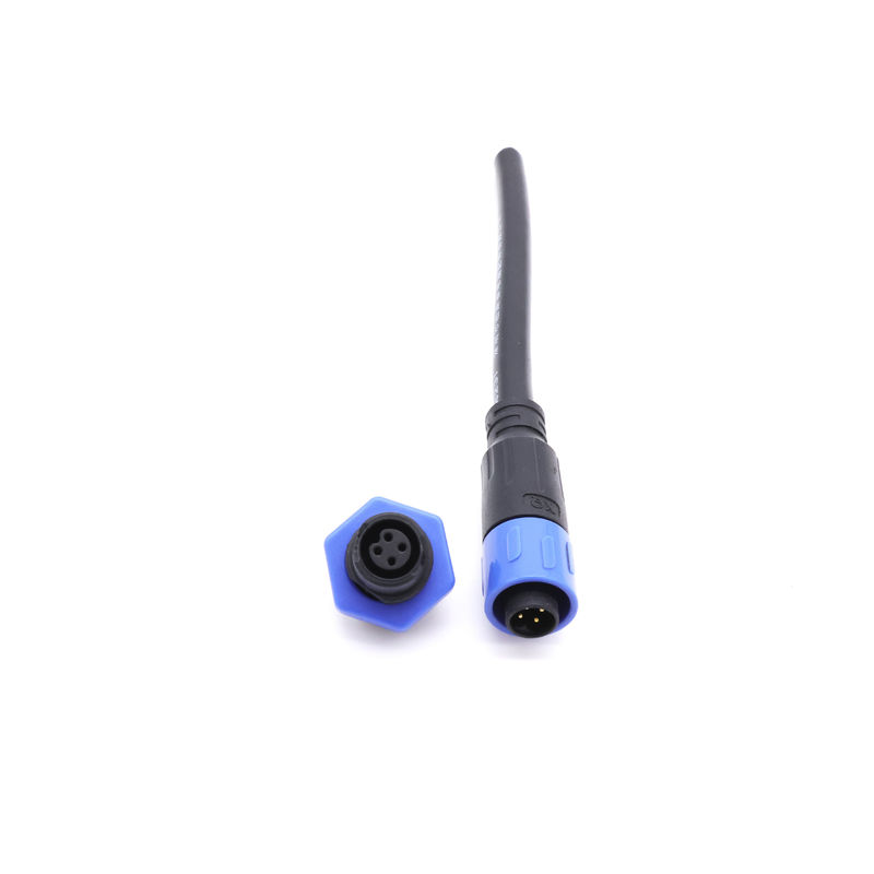 Nylon / PA66 M12 Waterproof Connector Elelctrical Male Female Plug IP67 10A