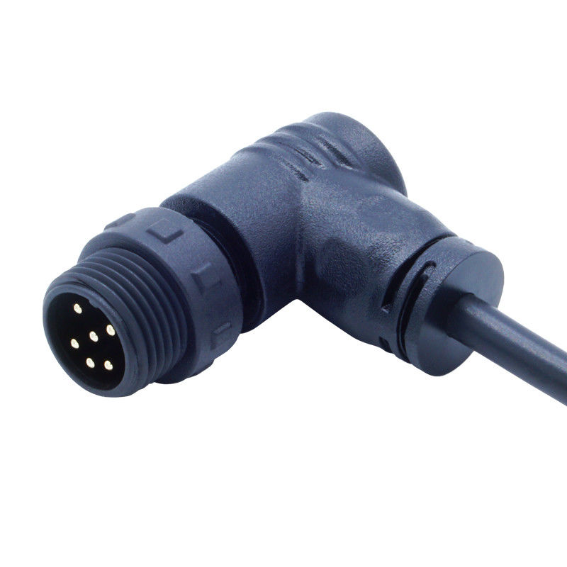 Elbow Female Plug M12 IP68 Waterproof Screw Type Connectors for Outdoor LED Light