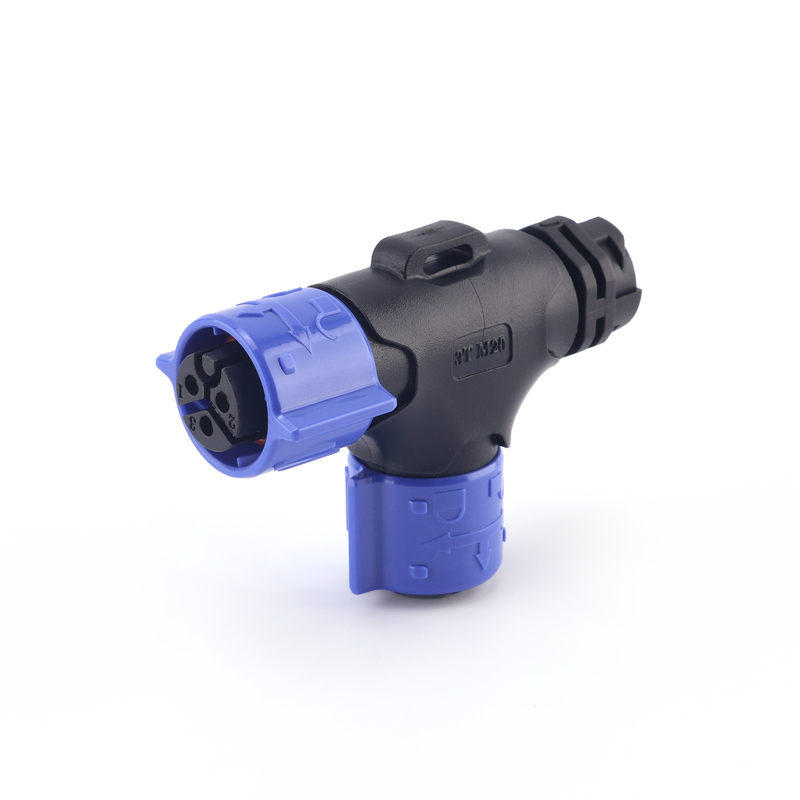 Industrial Plug IP67 T Shape M20 Waterproof Electric Push Lock Connector for Outdoor LED Light