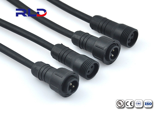 Circular Thread IP68 Waterproof Electrical Cable Connector 2P 3P Male ...